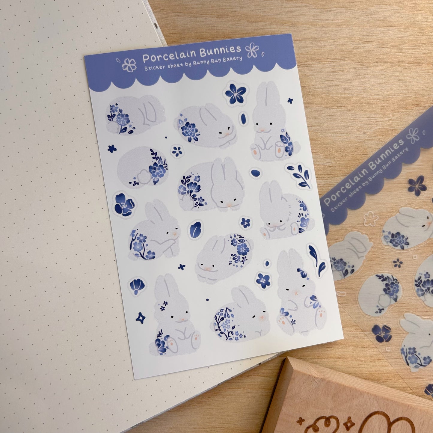 Porcelain Bunnies | matte vinyl & clear glossy