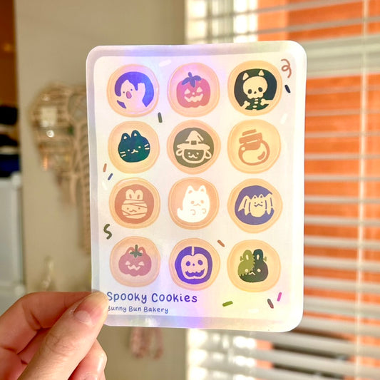 Spooky Cookie Sheet | Holographic Vinyl Sticker Sheet