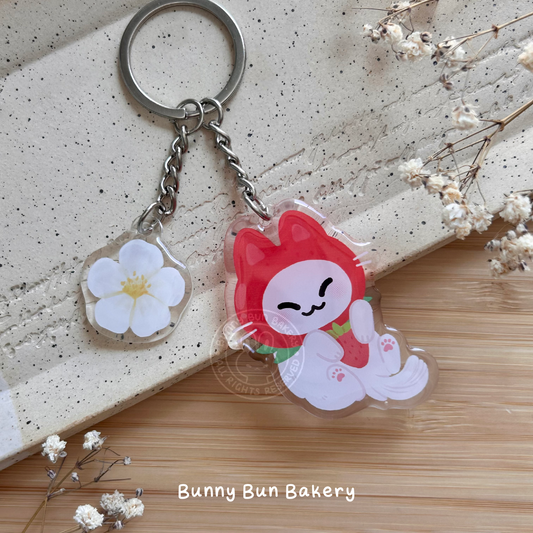 Strawberry Cat Wrist Lanyard