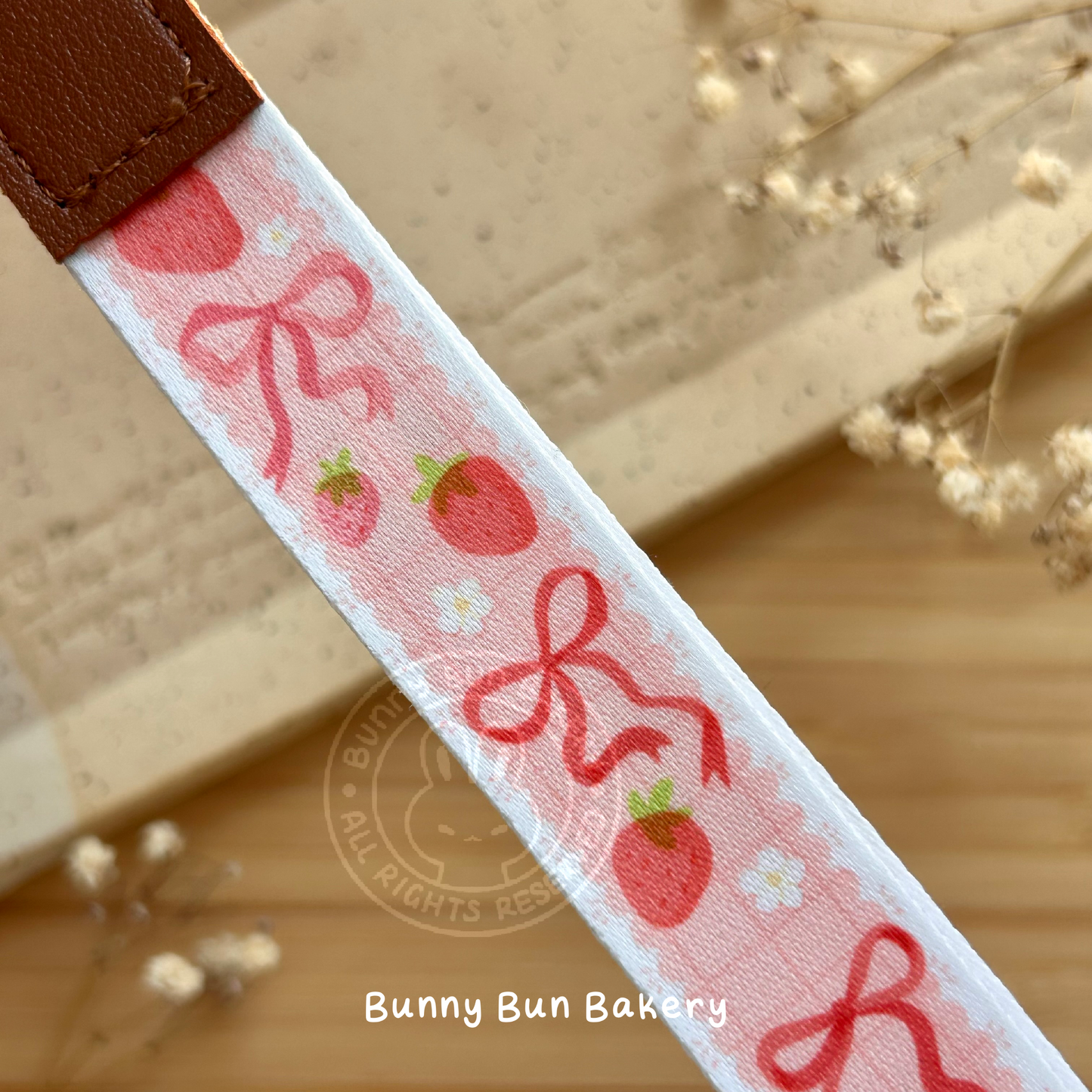 Strawberry Cat Wrist Lanyard