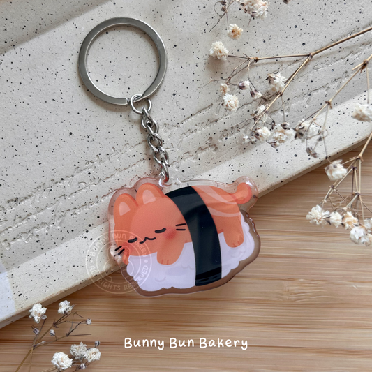 Sake Salmon Sushi Keychain Wrist Lanyard