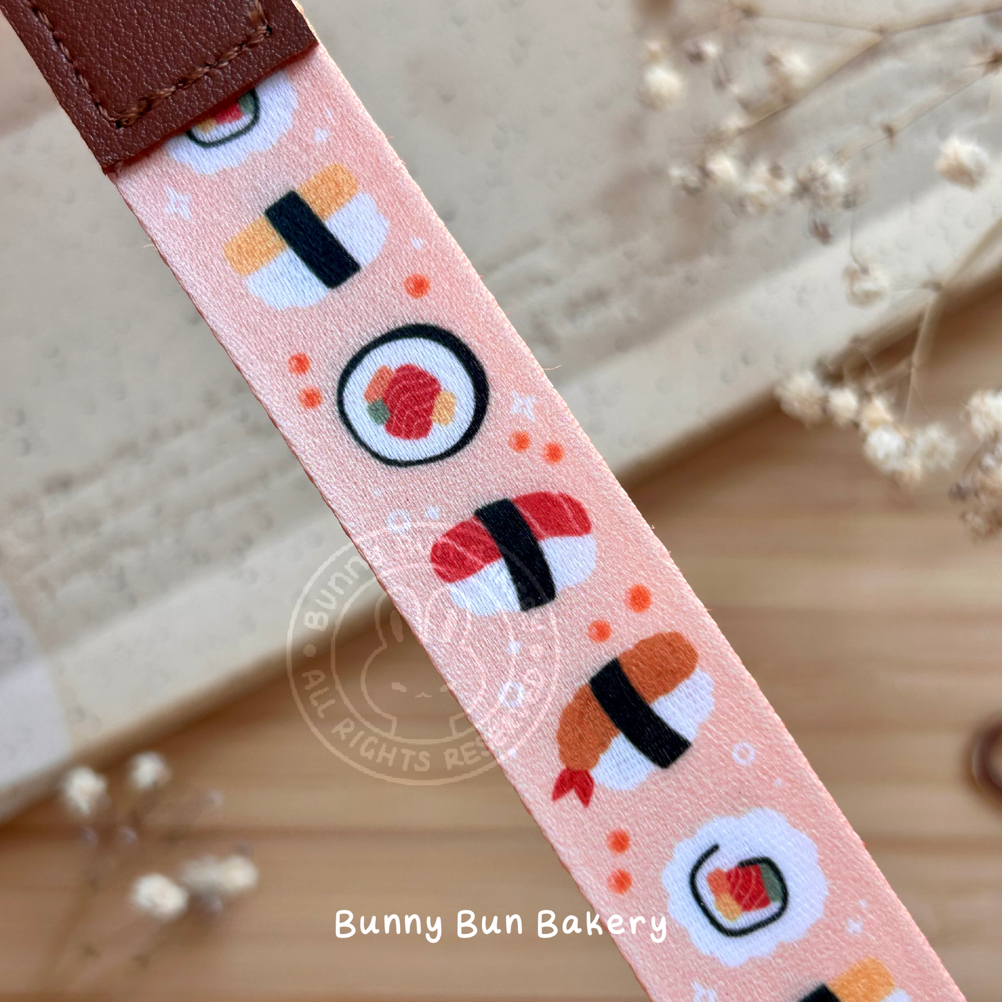 Sake Salmon Sushi Keychain Wrist Lanyard