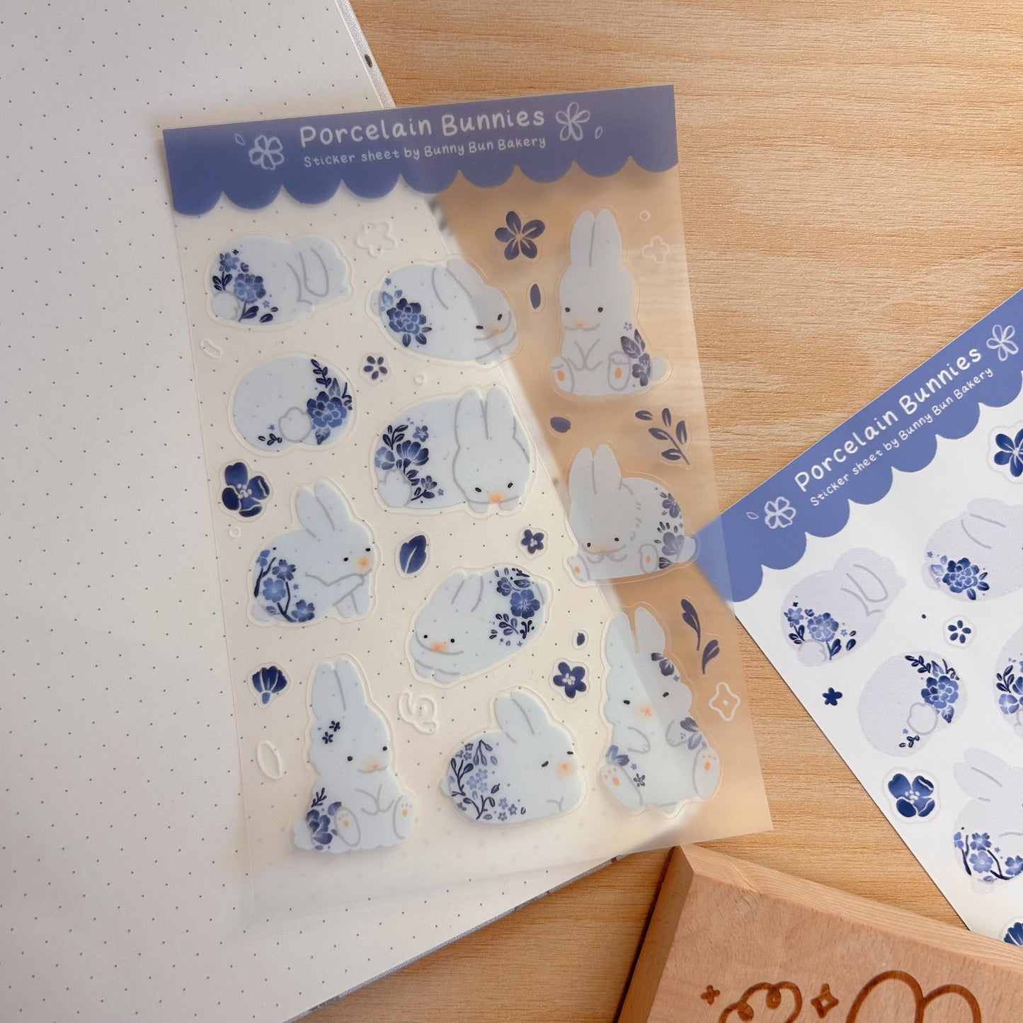 Porcelain Bunnies | matte vinyl & clear glossy