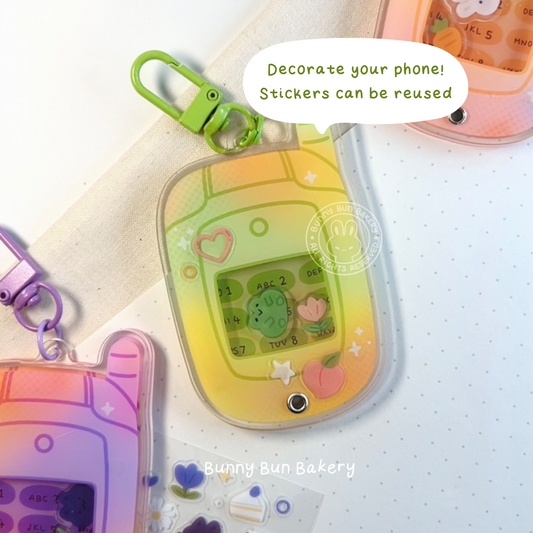 Nostalgia Calling Phones | Shaker Acrylic Keychain + Deco Stickers