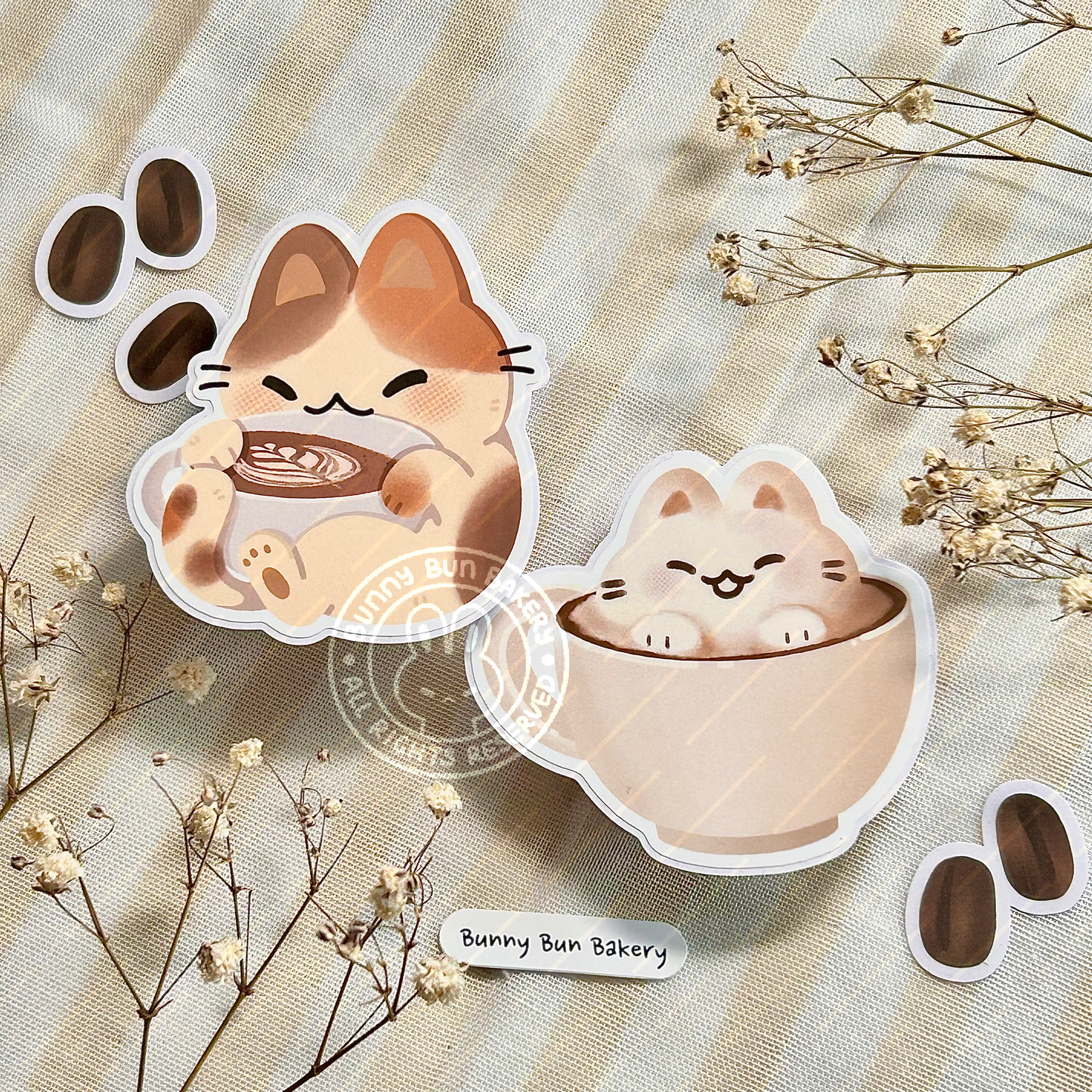 Catpuccino Time | Glossy Vinyl Stickers