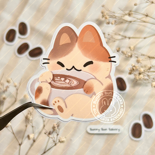 Catpuccino Time | Glossy Vinyl Stickers