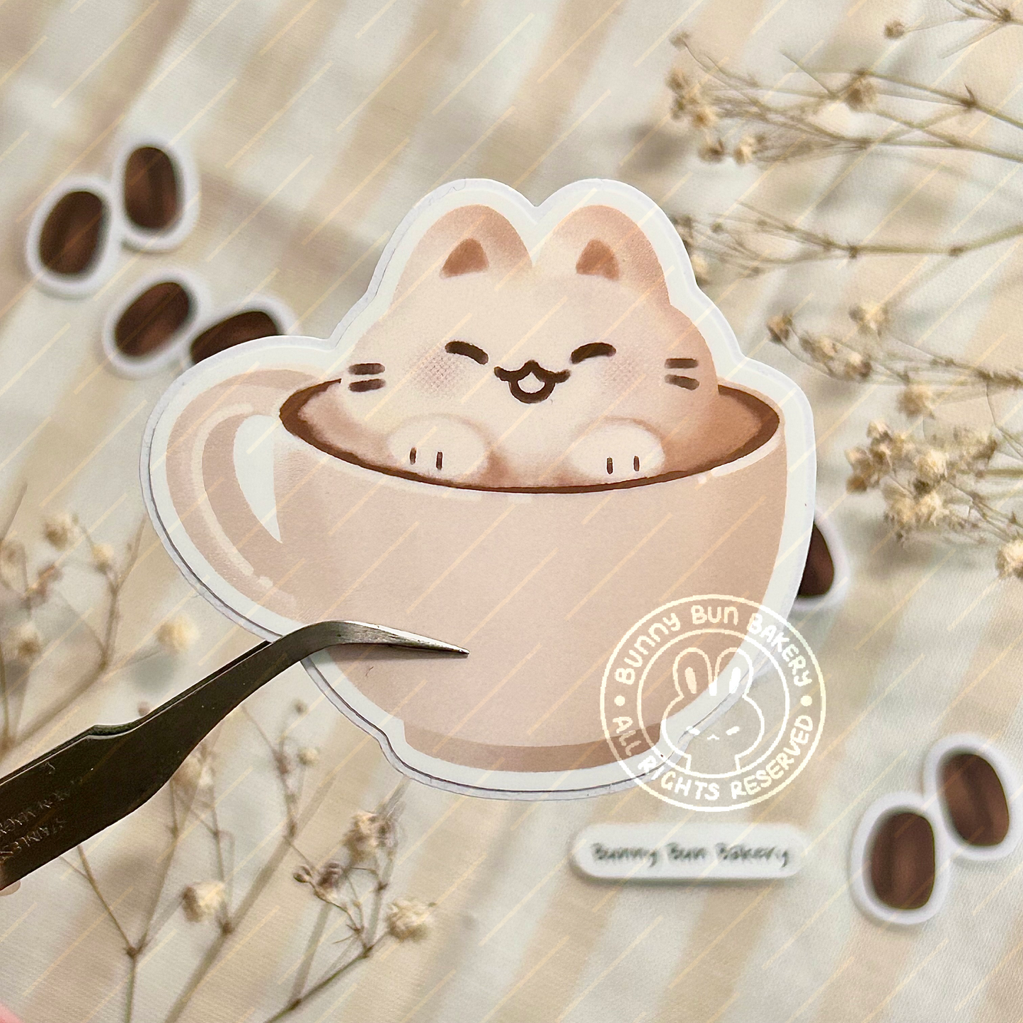 Catpuccino Time | Glossy Vinyl Stickers