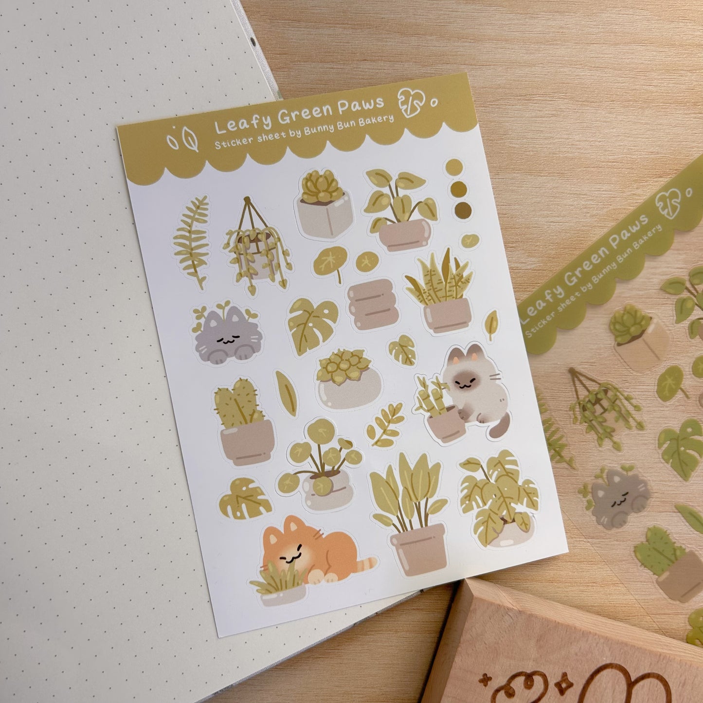 Leafy Green Paws | matte vinyl & clear glossy