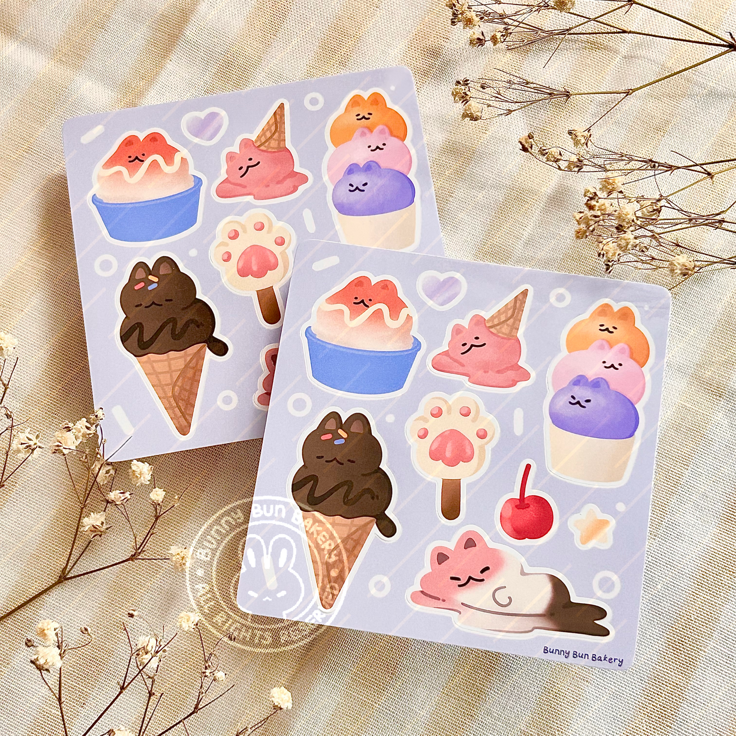 Purrfect Summer Scoops | Glossy Sticker Sheet