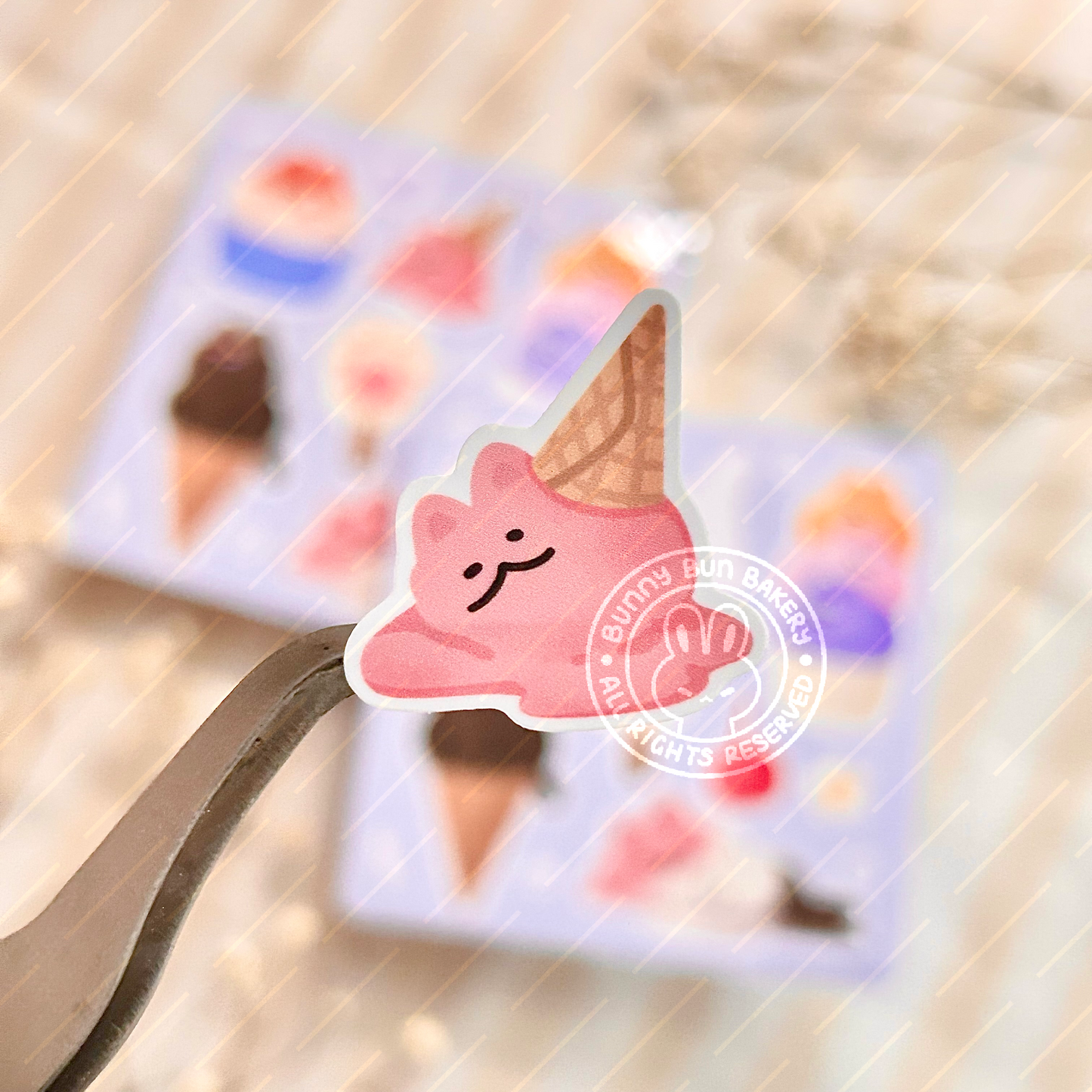 Purrfect Summer Scoops | Glossy Sticker Sheet