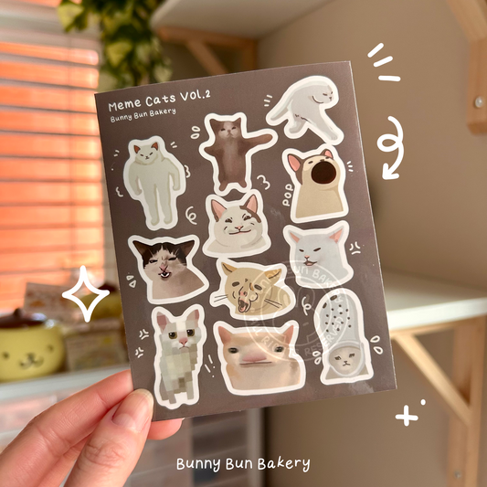 Meme Cats Sticker Sheets | Volume 1, 2, 3