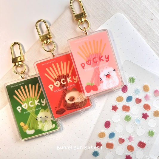 P♥cky Snack Time| Shaker Acrylic Keychain