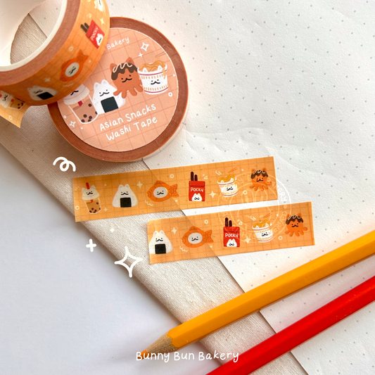 Asian Snack Cat Washi Tape