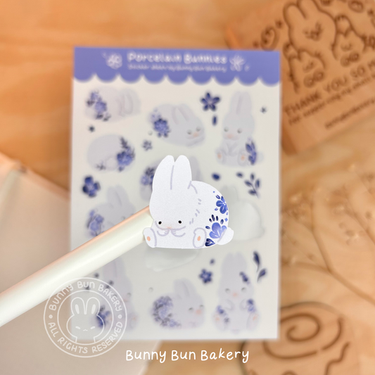 Porcelain Bunnies | matte vinyl & clear glossy