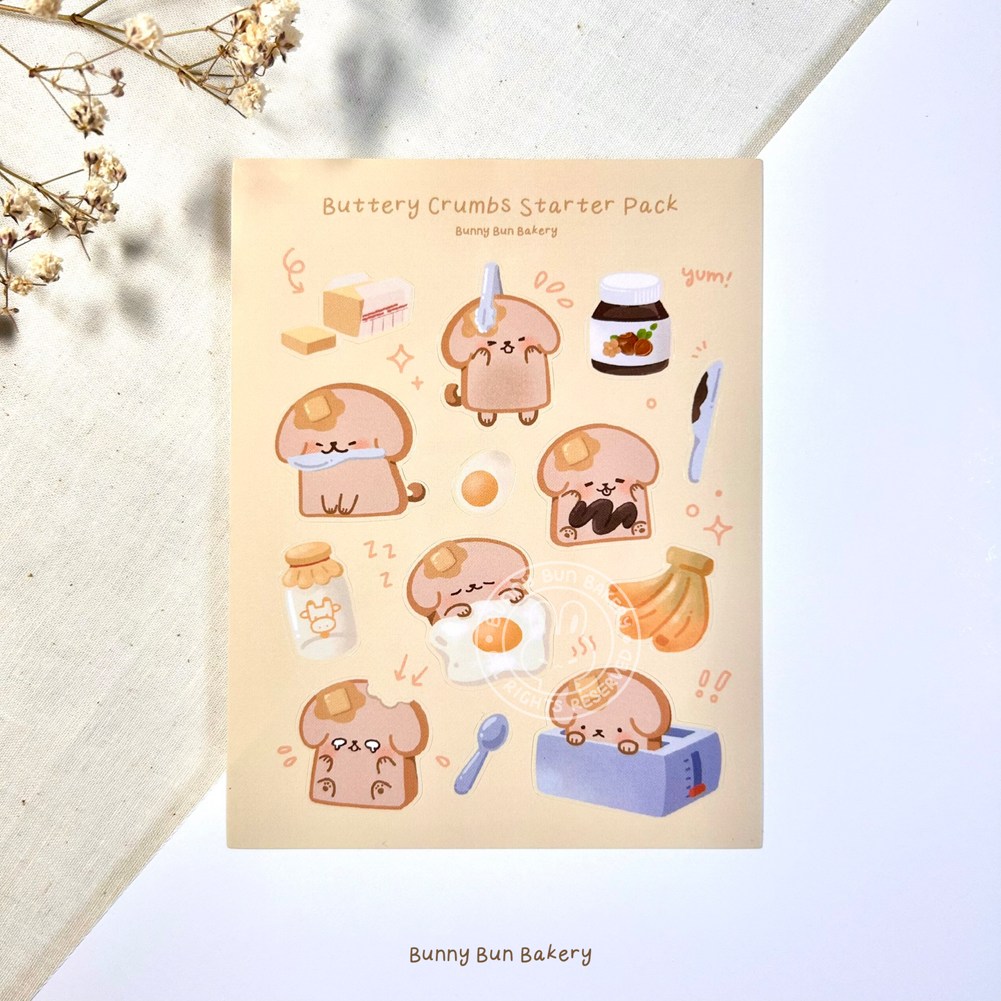 Buttery Crumbs Starter Pack | Glossy vinyl sticker sheet