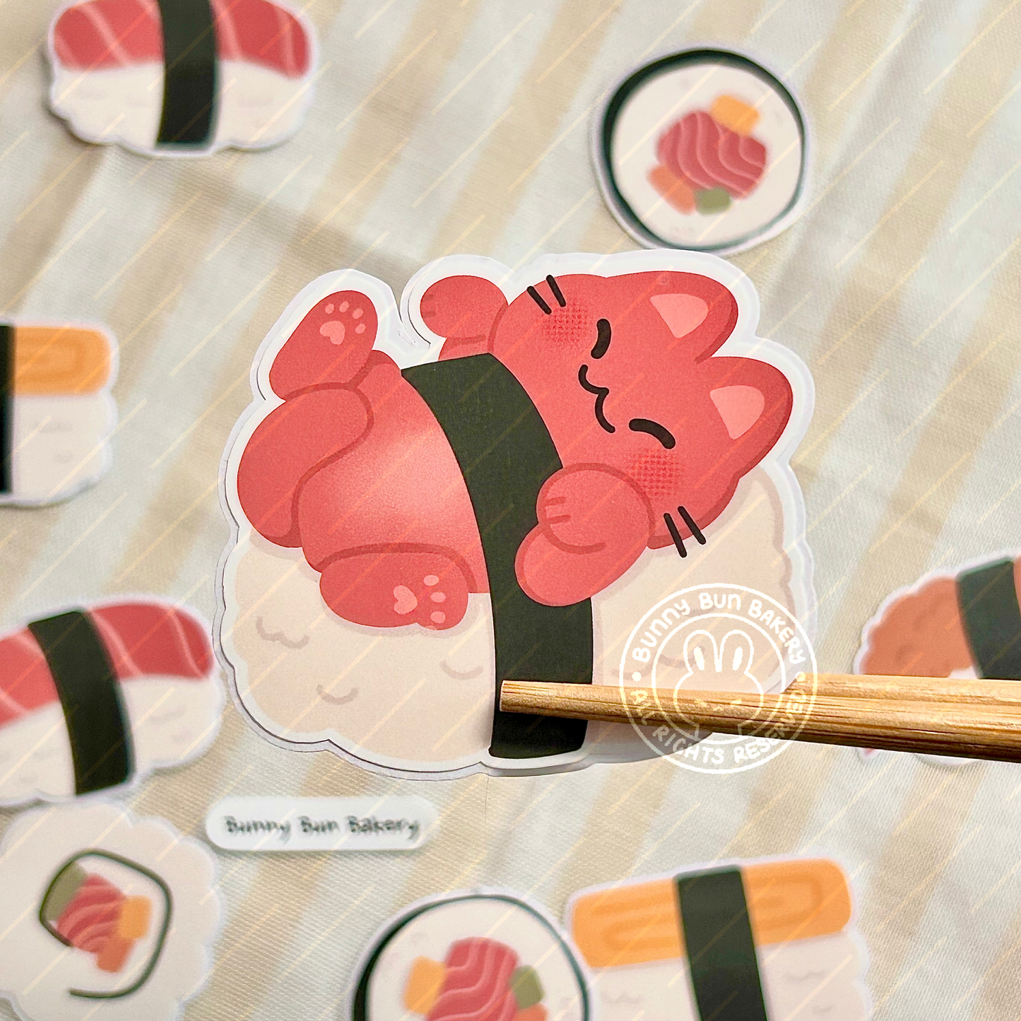 Meowki Rolls Party | Glossy Vinyl Stickers