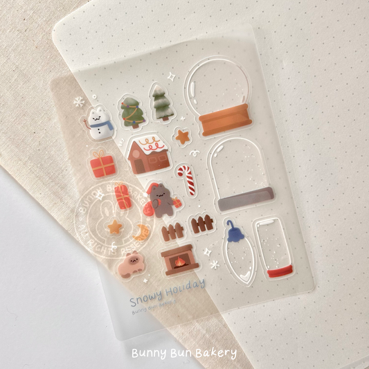 Snowy Holiday | DIY Snow Globe Sticker Sheet