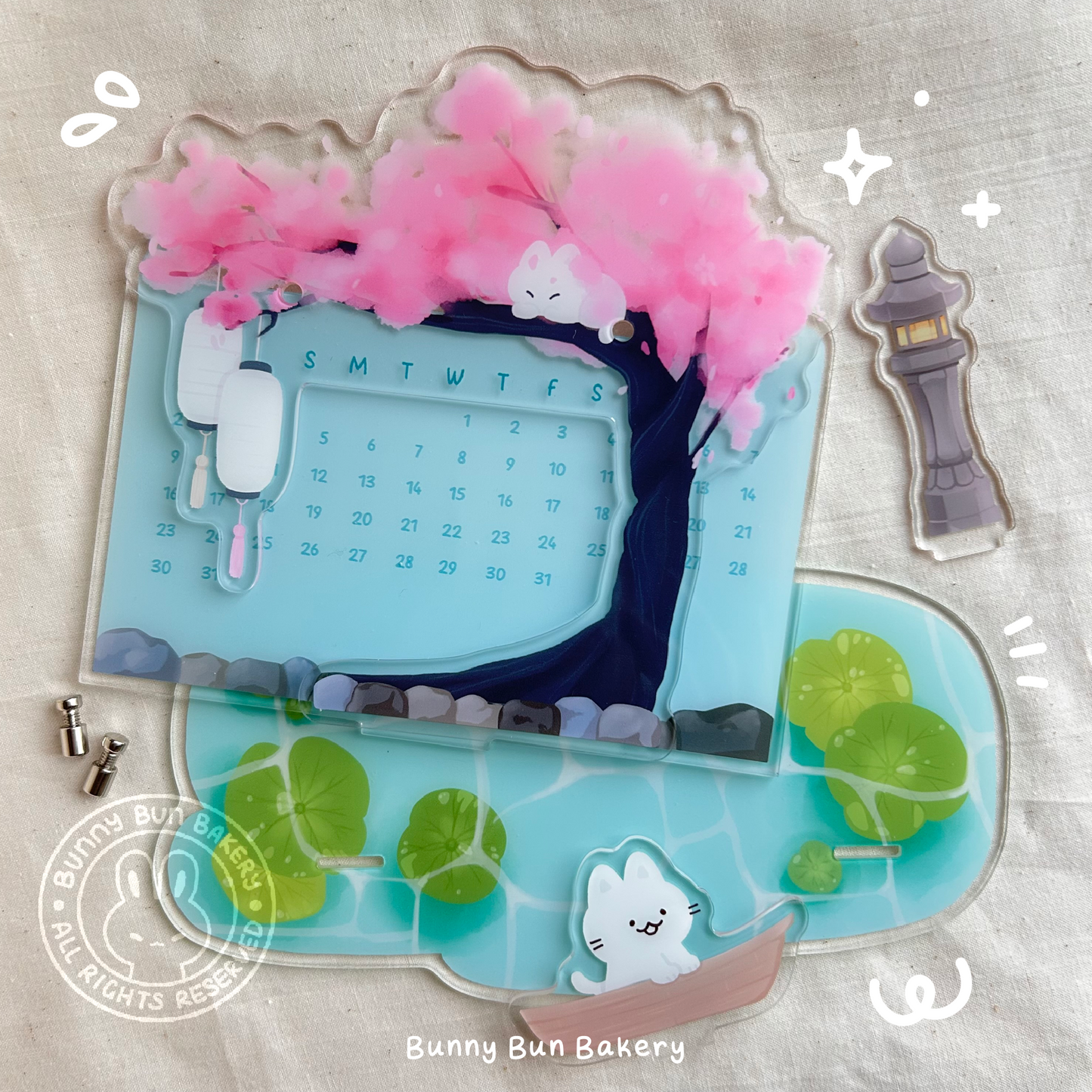 Pink Sakura Pond | Never Expiring Calendar Standee