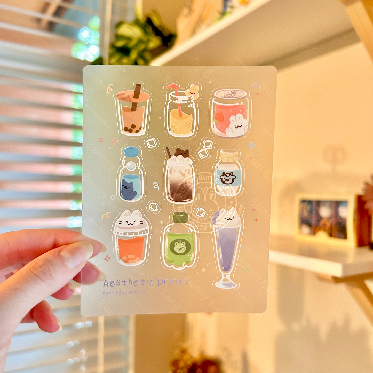 Aesthetic Drinks | Matte Semi-Transparent Sticker Sheet