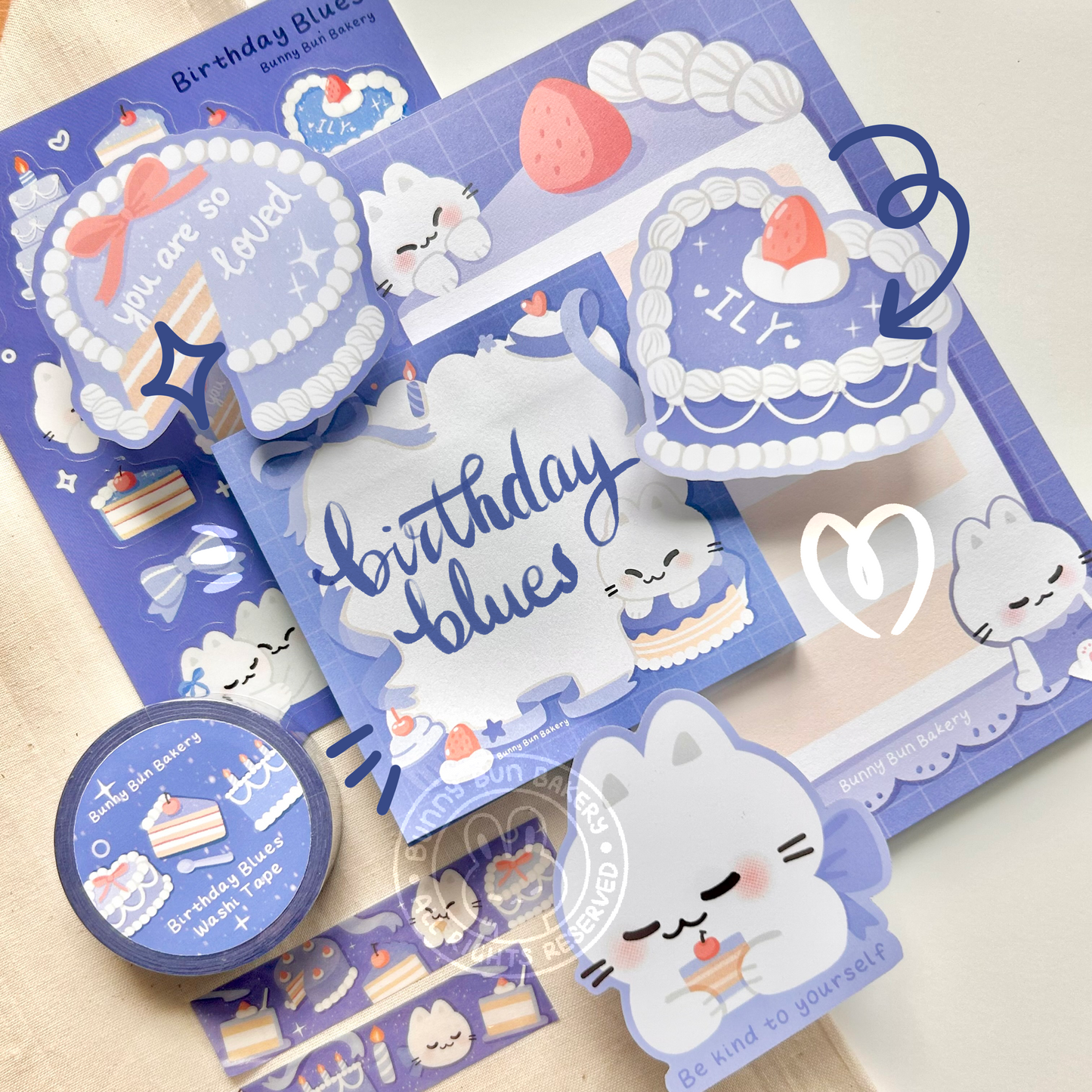 Birthday Blues | Stationery Set