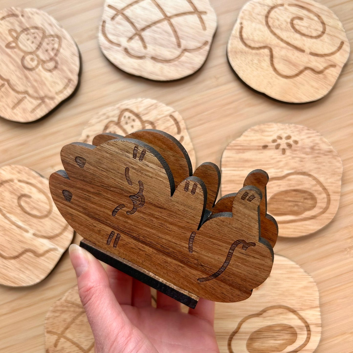 Paws and Pastries | wooden coasters