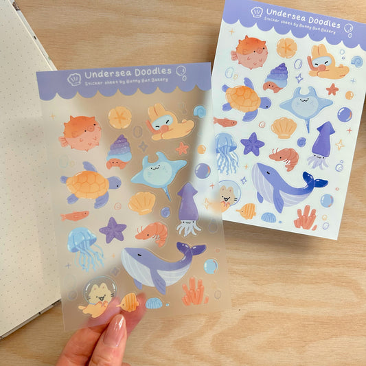 Undersea Doodles | matte vinyl & clear glossy