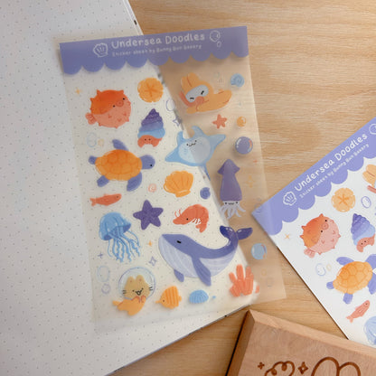 Undersea Doodles | matte vinyl & clear glossy