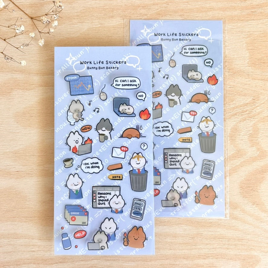 Work Life | clear glossy sticker sheet