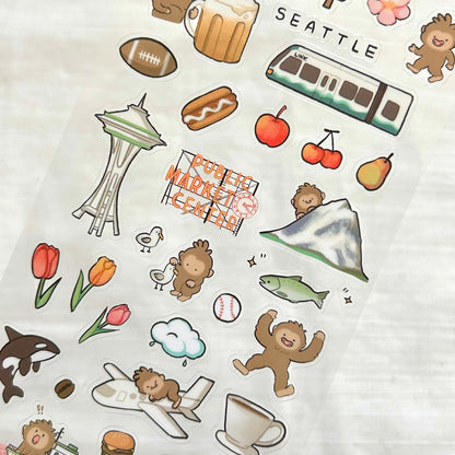 Seattle Views | clear glossy sticker sheet