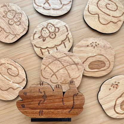 Paws and Pastries | wooden coasters