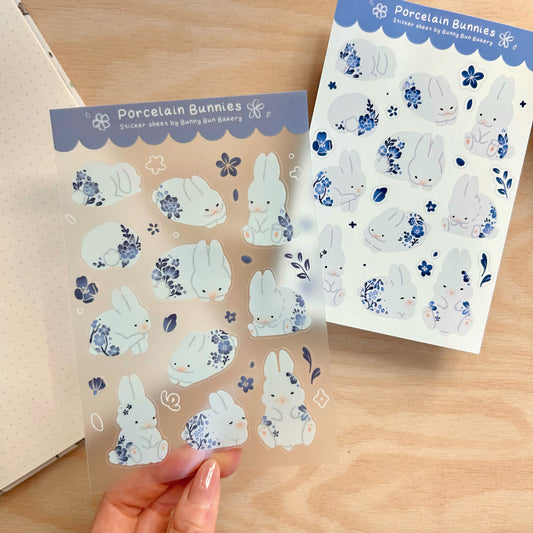 Porcelain Bunnies | matte vinyl & clear glossy