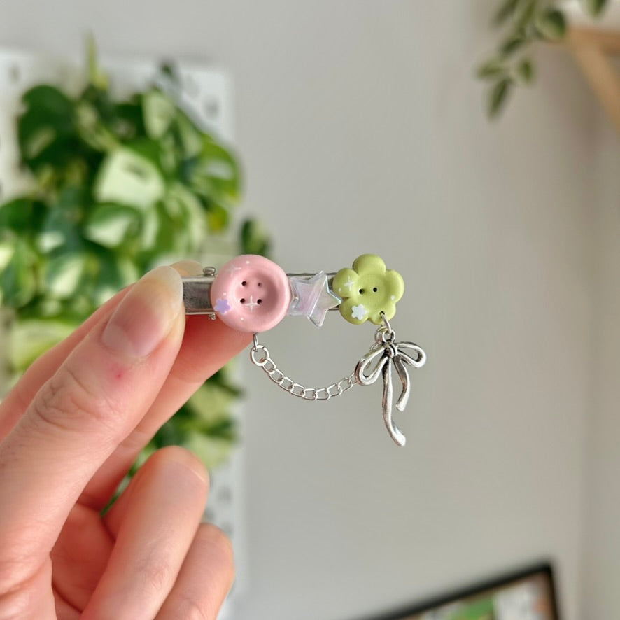 Buttons & Critters| Handmade Clay Hair Clips