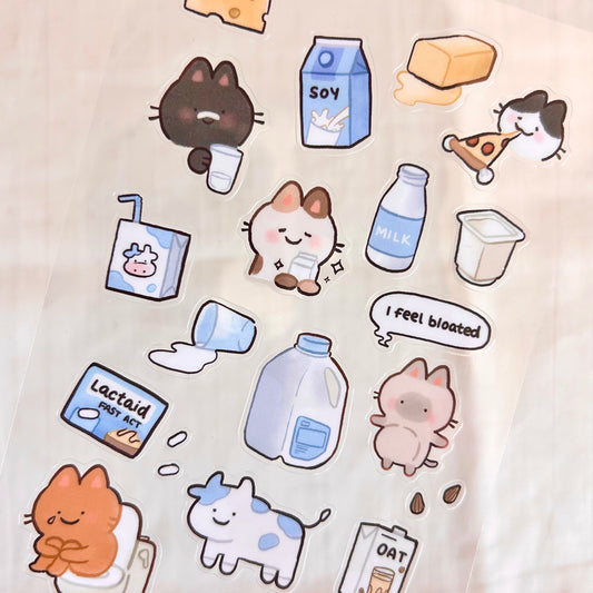 Milk Lover | clear glossy sticker sheet