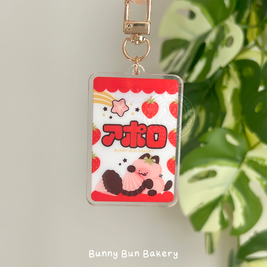 Apollo Strawberry | acrylic shaker keychain