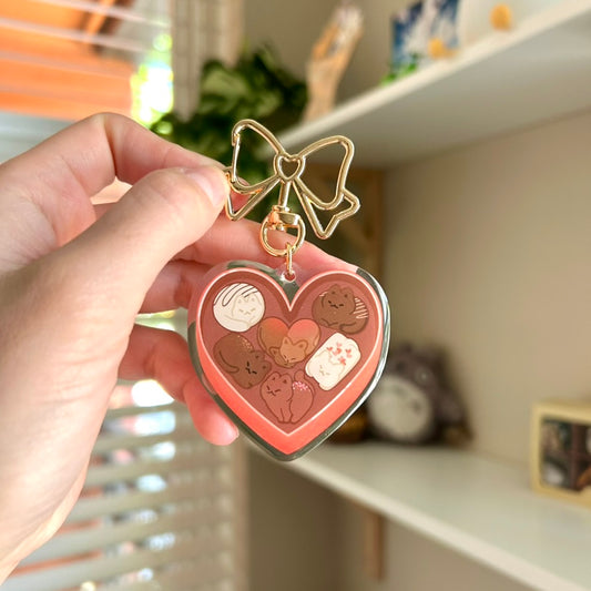Chocolate Truffle Cat Box Keychain