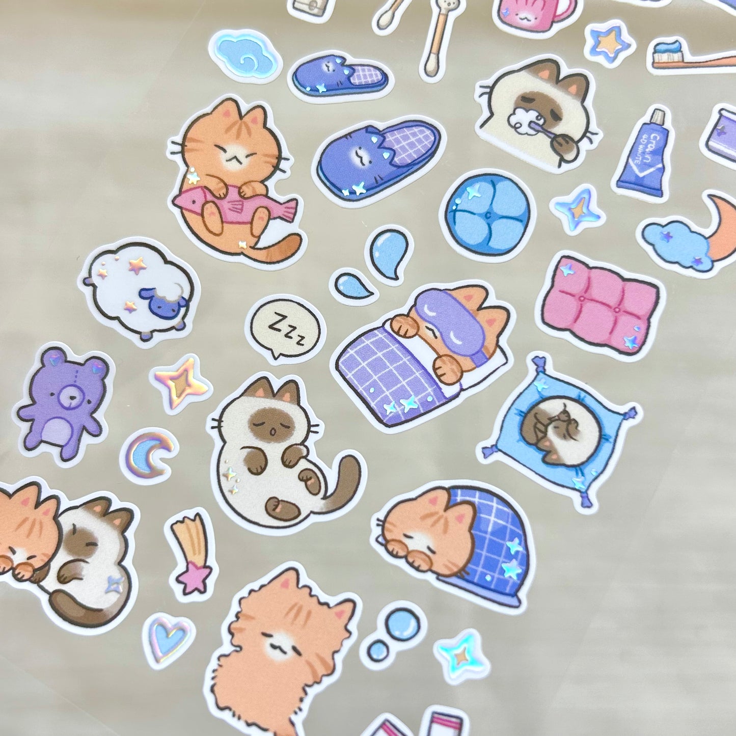 Nighttime Routine | clear glossy sticker sheet