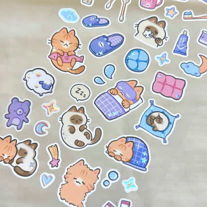 Nighttime Routine | clear glossy sticker sheet