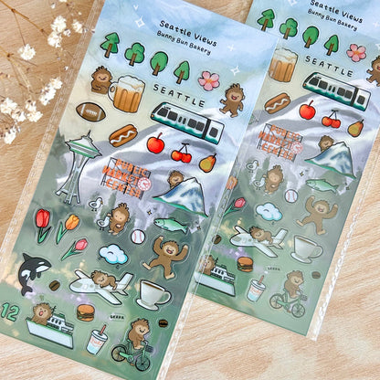 Seattle Views | clear glossy sticker sheet