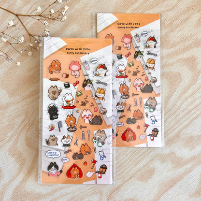 Cats with Jobs | clear glossy sticker sheet