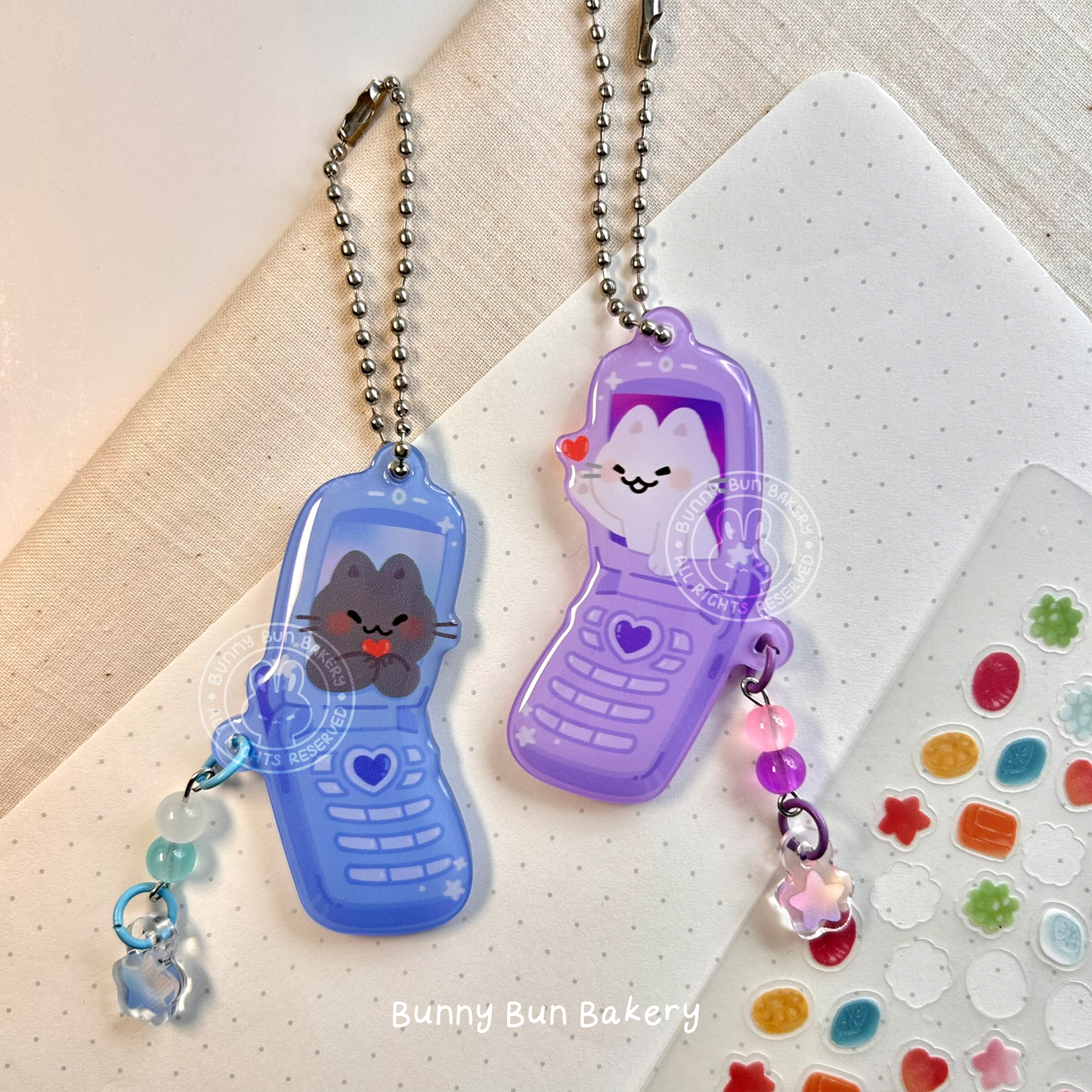Love on the Line | Matching Acrylic Dangle Keychains