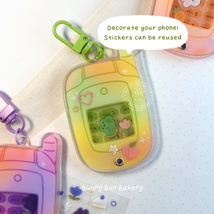 Nostalgia Calling Phones | Shaker Acrylic Keychain + Deco Stickers