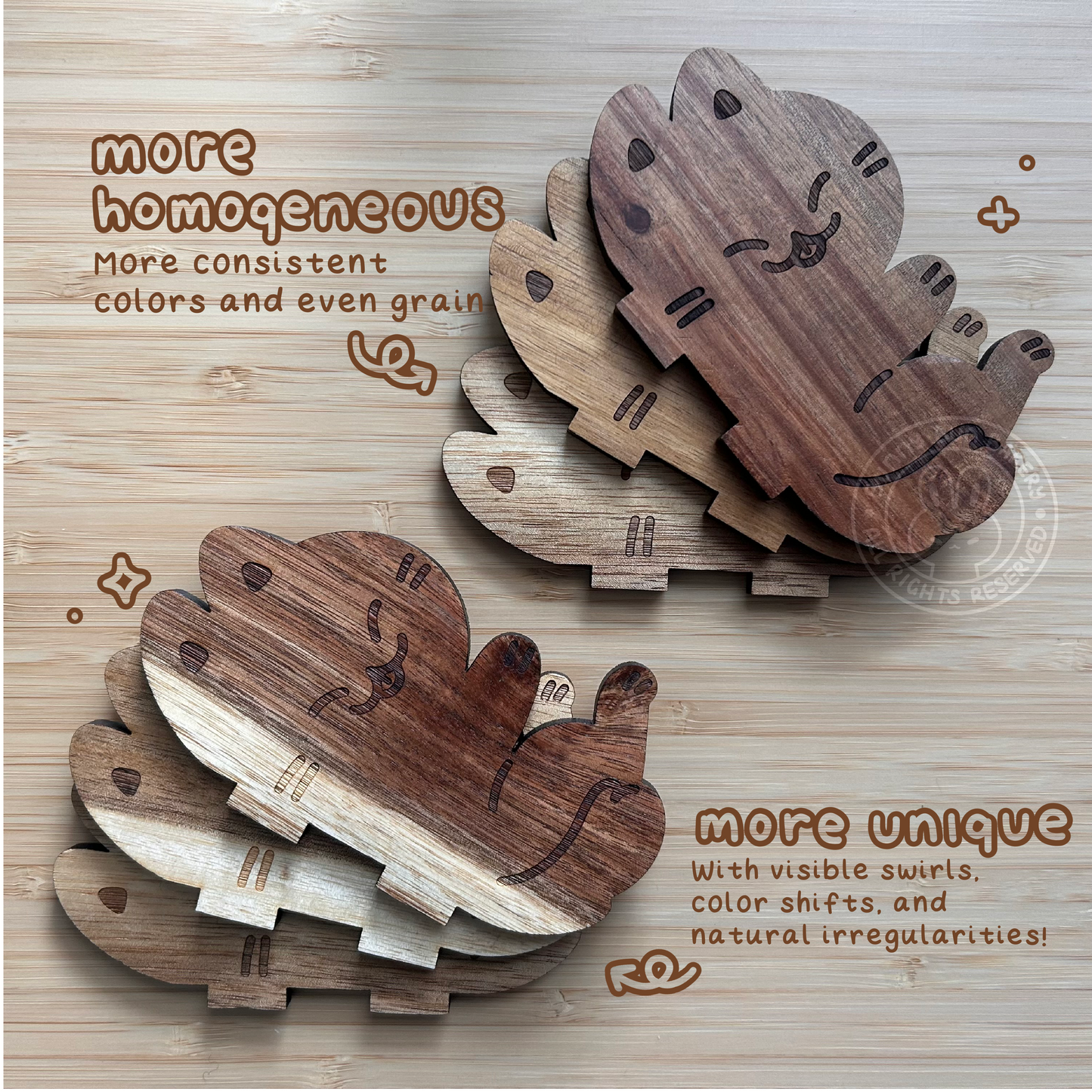 Paws and Pastries | wooden coasters