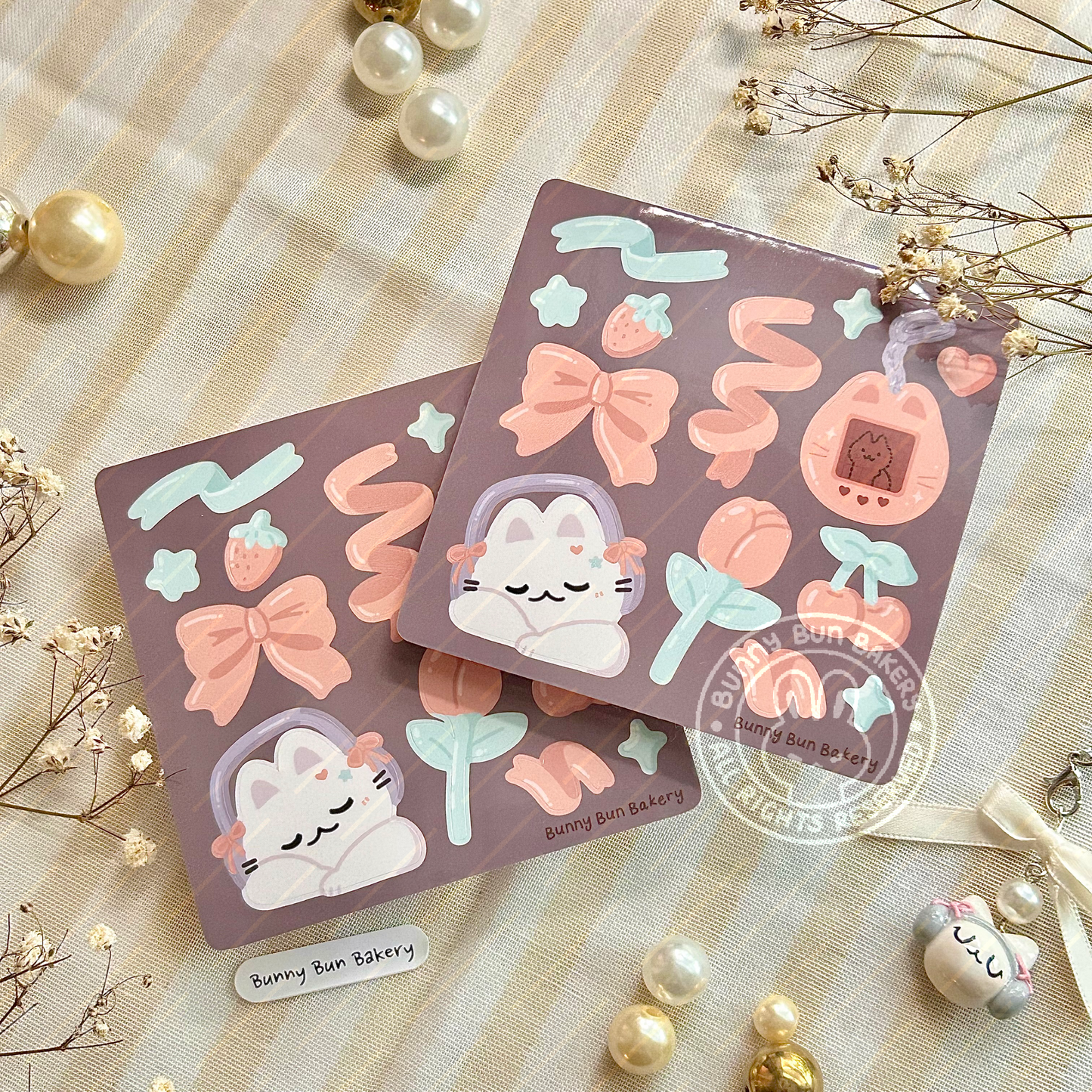 Coquette Cat | Glossy Vinyl Sticker Sheet