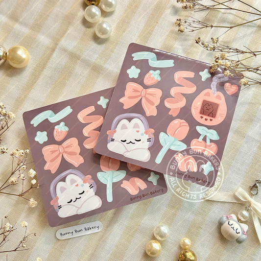 Coquette Cat | Glossy Vinyl Sticker Sheet