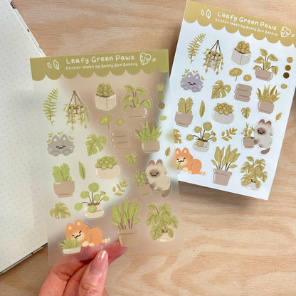 Leafy Green Paws | matte vinyl & clear glossy