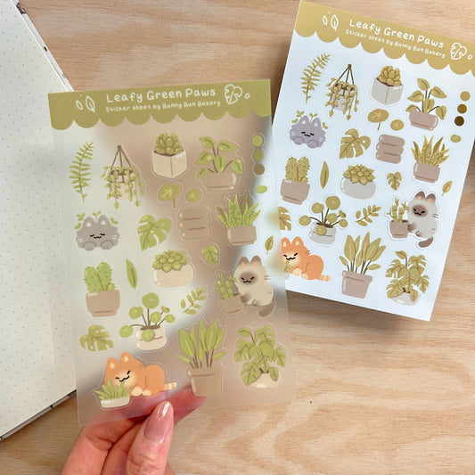 Leafy Green Paws | matte vinyl & clear glossy