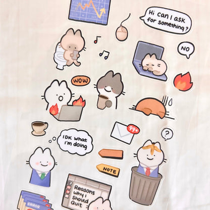 Work Life | clear glossy sticker sheet
