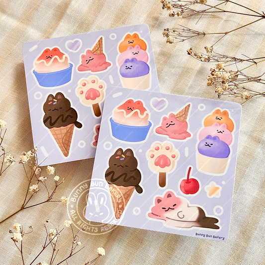 Purrfect Summer Scoops | Glossy Sticker Sheet