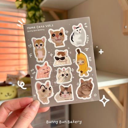 Meme Cats Sticker Sheets | Volume 1, 2, 3