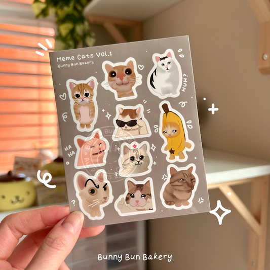 Meme Cats Sticker Sheets | Volume 1, 2, 3